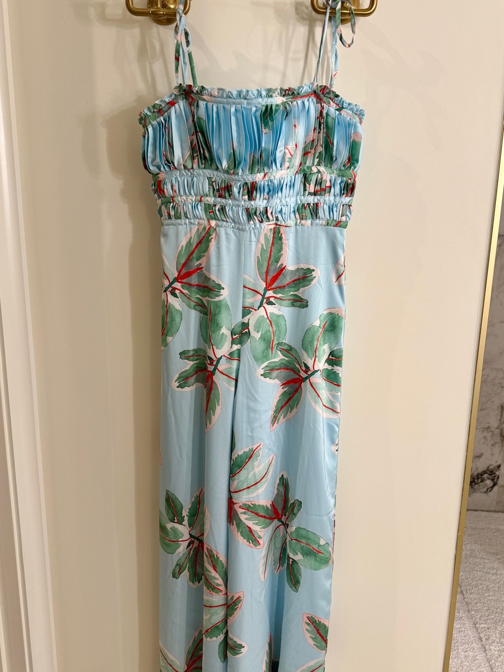 Hutch Blue Floral Smocked-Waist Wide-Leg Jumpsuit - Picture 3 of 7